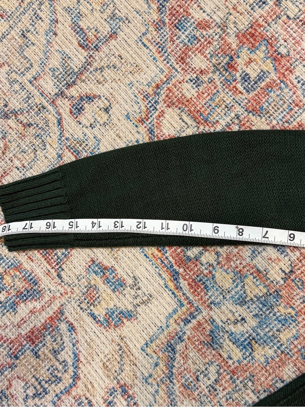 Lauren Jeans Co Ralph Lauren Sweater M Hunter Green Shawl Collar Cotton Blend - Picture 9 of 11
